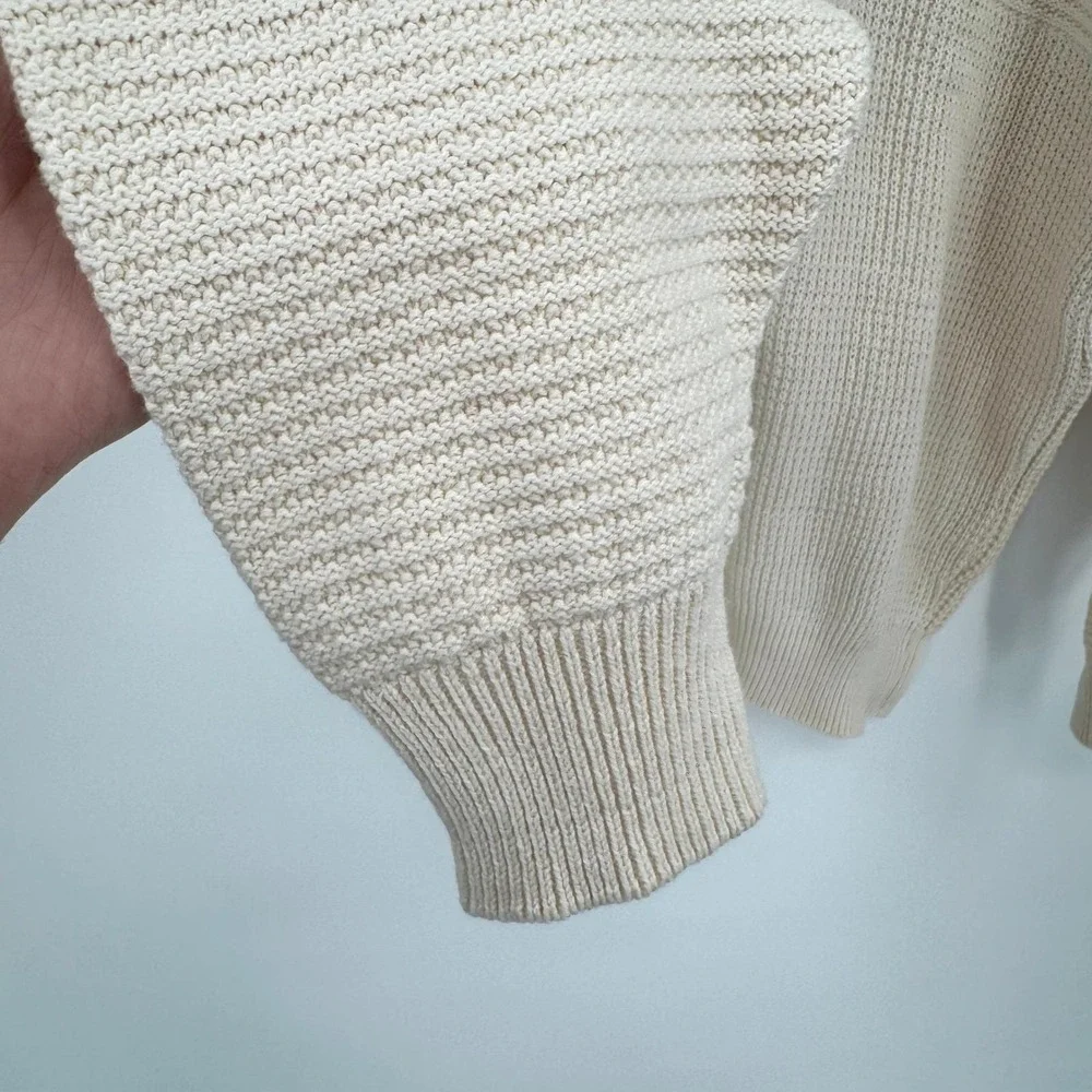 Shenandoah Vtg Cream Textured Henley Sweater Embroidered Buck Deer Cabin XXL Men